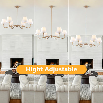 6 Light Gold Chandelier for Dining Room Light Fixture (Gold)