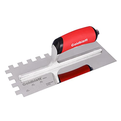 Stainless Steel Notched Trowel with Soft Grip Handle