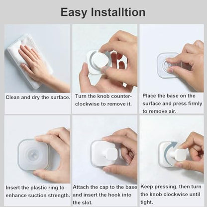 Suction Cup Hooks for Shower (White / 2 Pack)