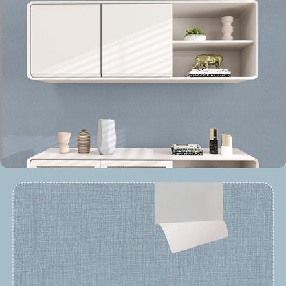 Blue Grasscloth Peel and Stick Wallpaper 15.7"x120" (Blue / 15.7" x 120")