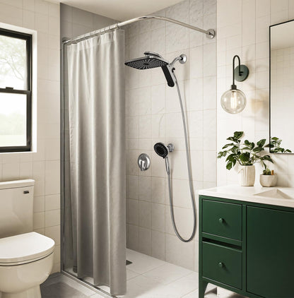 Rain Shower Head with Handheld Showerhead (Chrome)