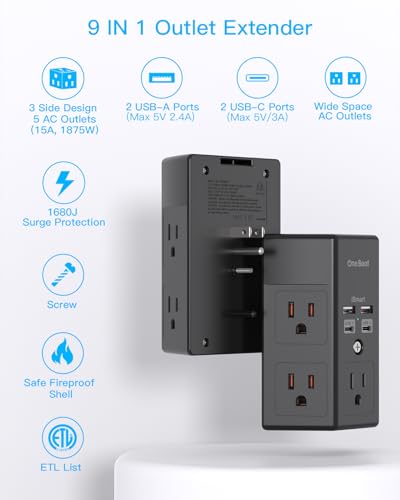 Surge Protector Wall Outlet Extender