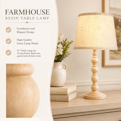 Traditional 21" Rustic Table Lamp Set of 2 for Living Room