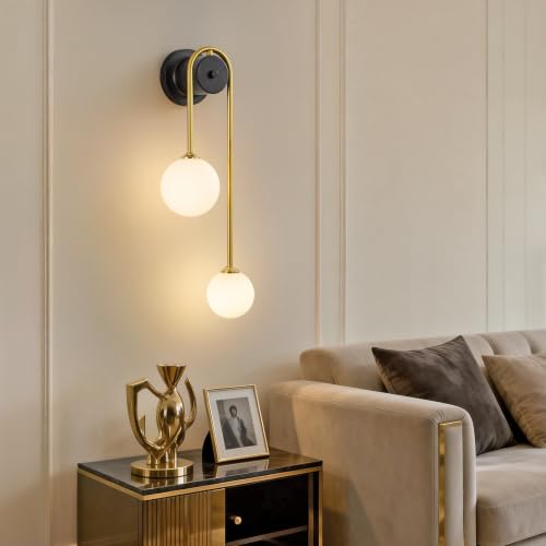 Globe Wall Sconce (Black and Gold)