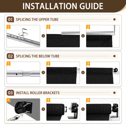 Outdoor Roller Shades for Patio (Black / 60"W x 96"H)