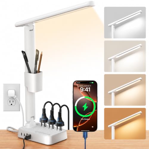 LED Desk Lamp with Power Strip