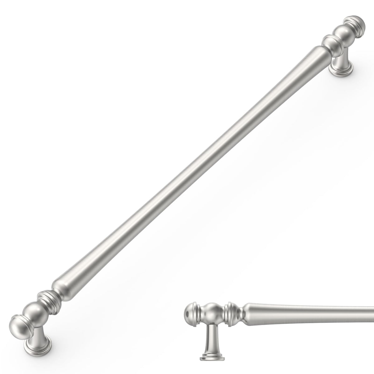 10 Pack Heavy Duty Solid Zinc Alloy Brushed Satin Nickel Cabinet Pulls (Brushed Satin Nickel / 10"/254MM Hole Center)