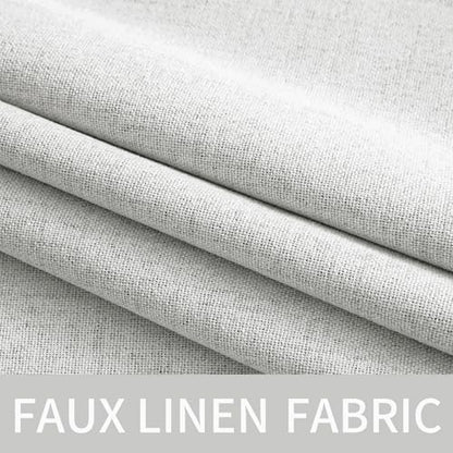 100% Blackout Linen Curtains for Bedroom 52x72 Inch Heathered White (Heathered White / 52"W x 72"L (Pack of 2))