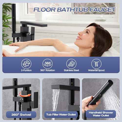 Free Standing Tub Faucet (Matte Black)