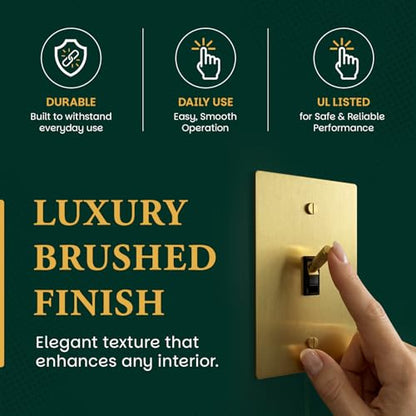Solid Brass Gold Metal Toggle Light Switch