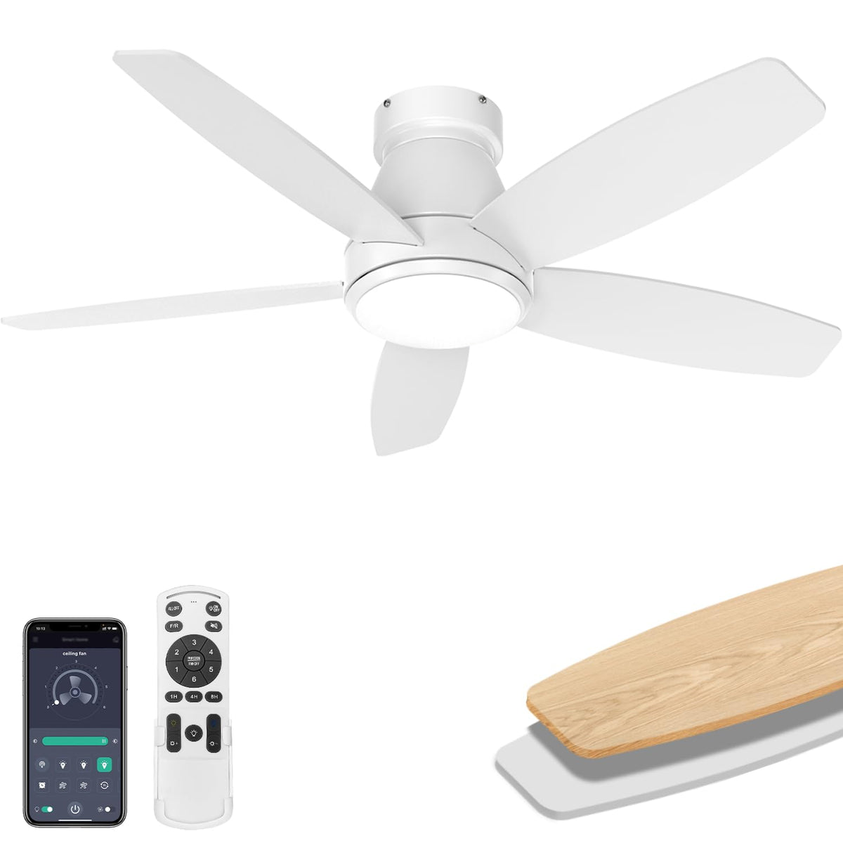 42 Inch Ceiling Fans with Lights (White / 42 Inch)