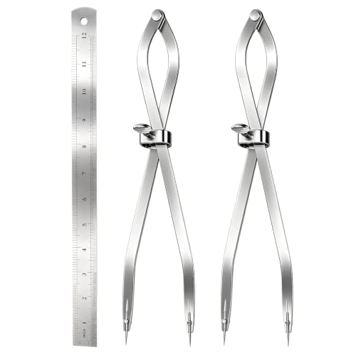 2PC 12" Radius Divider Tool Scribing Compass for Wood Leather Metal Marking (12inch-2PCS)