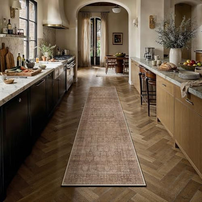 Classic Brown 2x8 Neutral Runner Rugs for Hallway (Classic Brown / 2' x 8' (Runner))