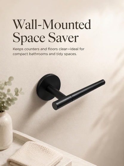 Single Post Toilet Paper Holder (Black)