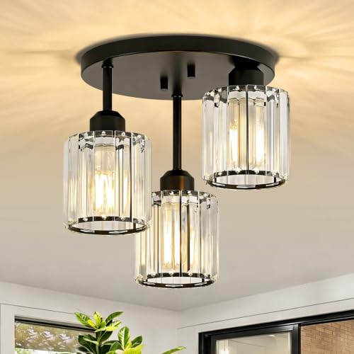 Crystal Semi Flush Mount Ceiling Light