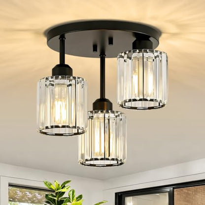 Crystal Semi Flush Mount Ceiling Light