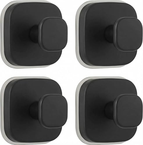 Suction Cup Hooks for Shower (Matte Black / 4 Pack)