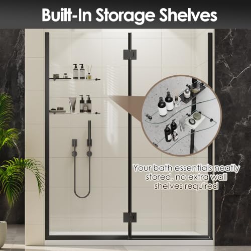 Pivot Shower Door 60x74 Matte Black