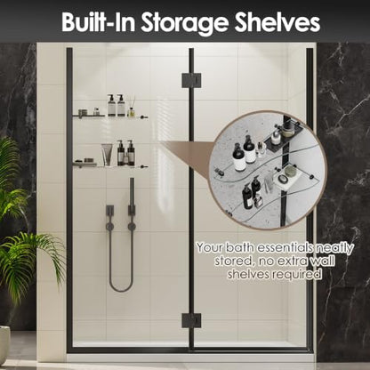Pivot Shower Door 60x74 Matte Black