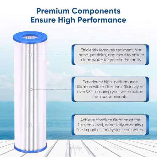 10"x2.5" Whole House Pleated Sediment Filter for Well Water
