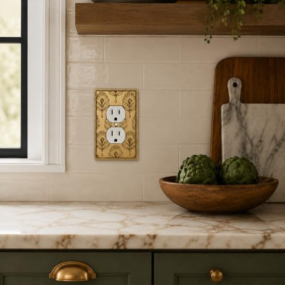 Light Switch Cover Plate Outlet Covers Brushed Brass Gold Metal Decorative Wall Plates