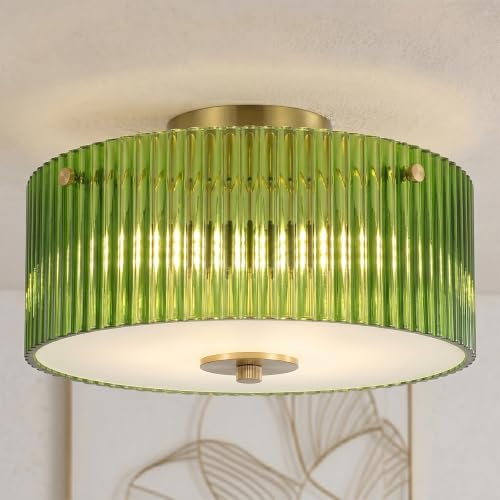 13.8" Gold Flush Mount Ceiling Light