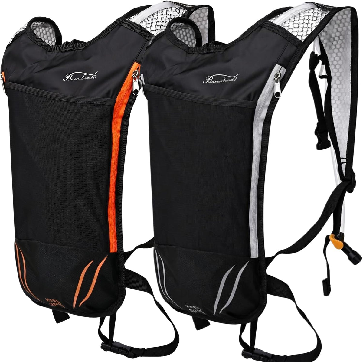 2 Pack Hydration Pack with 2L Backpack Water Bladder (Orange+Grey (2 Pack))