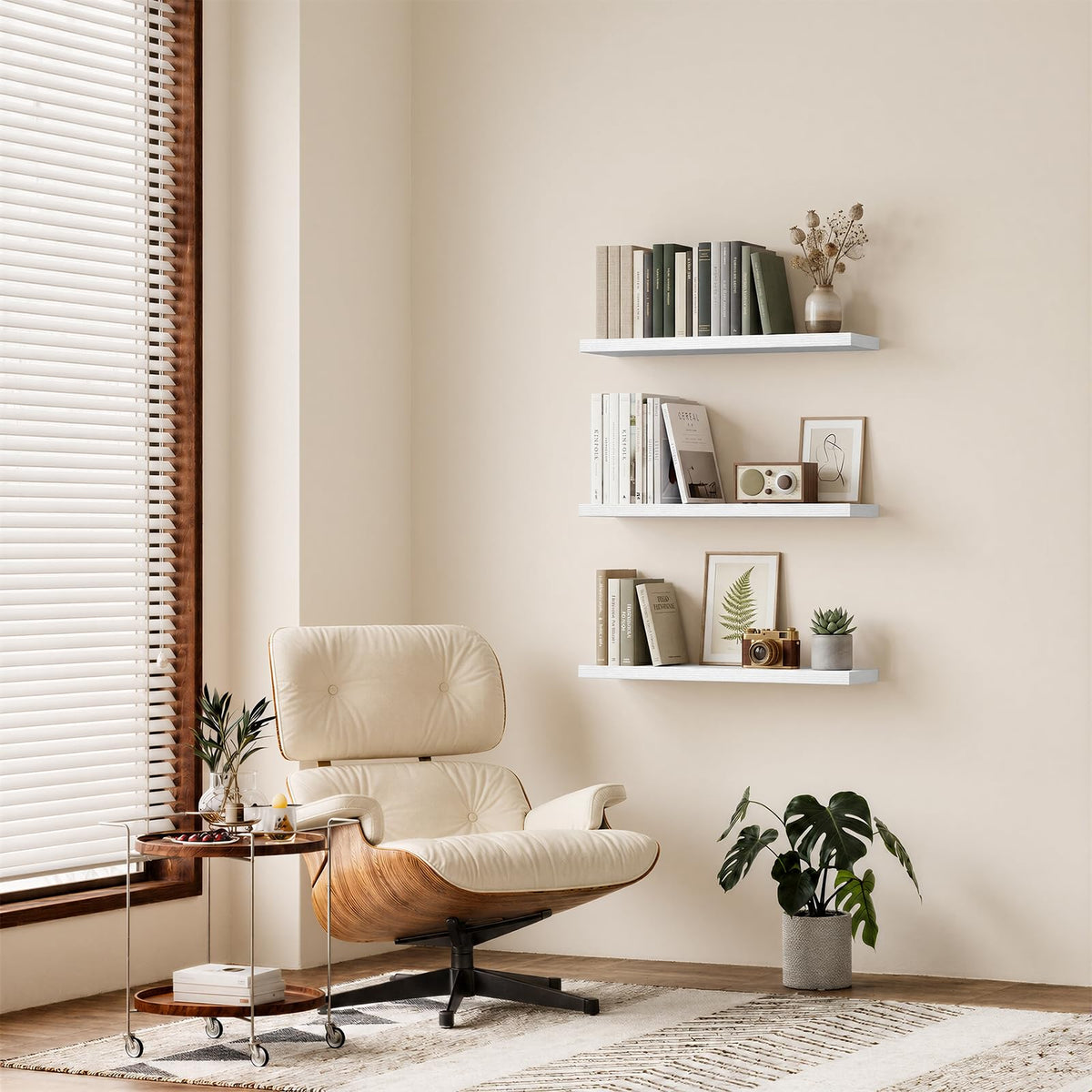White Floating Shelves 35.4in (C. White - Modern Minimalist Style / 35.4inches)