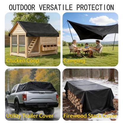 Black Tarps Heavy Duty Waterproof 20x20ft (Black / 20x20ft)