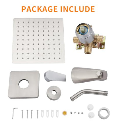 Tub Shower Faucet Set Brushed Nickel (Brushed)