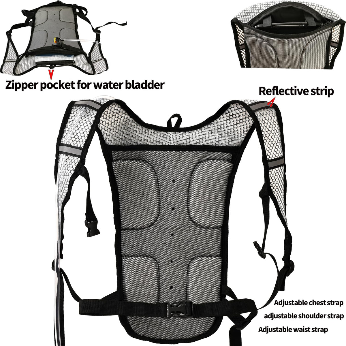 2 Pack Hydration Pack with 2L Backpack Water Bladder (Blue+Green (2 Pack))