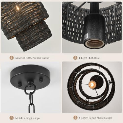 Farmhouse Rattan Lighting