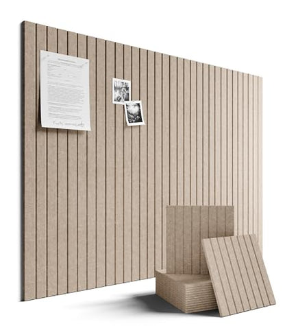 48" x 36" Large Felt Bulletin Board (Khaki / Fine-stripe 12-pack)