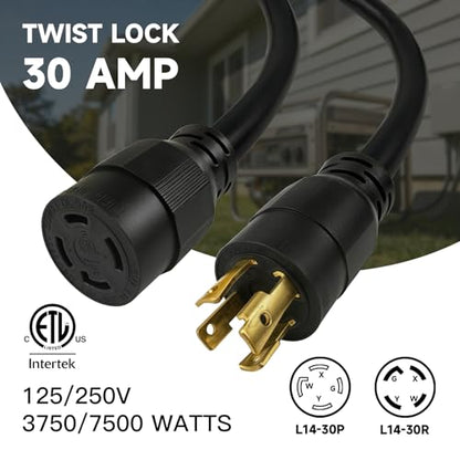 30 Amp Generator Extension Cord 4 Prong