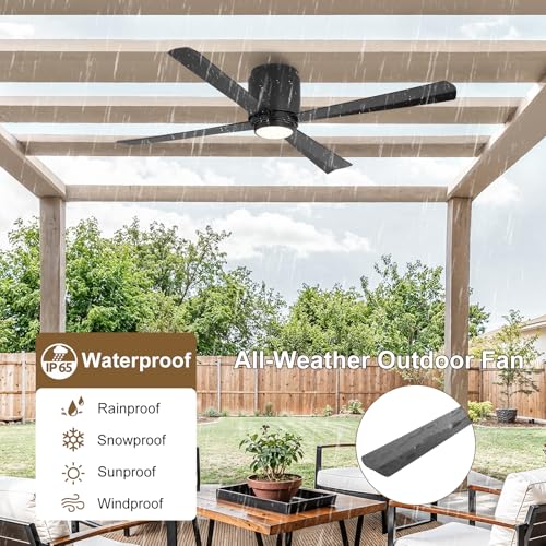 Flush Mount DC Ceiling Fan with Light