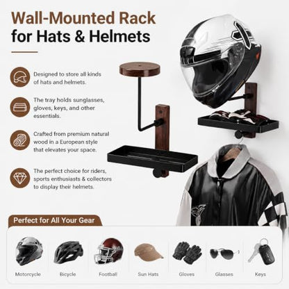 Helmet Holder Wall Mount with Shlef