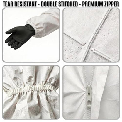 Hazmat Suit Disposable Coverall Kit with Hood