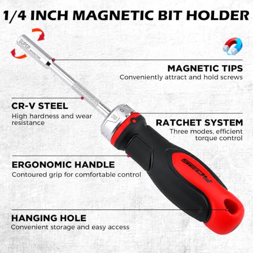 Magnetic Ratchet Screwdriver Bit Set