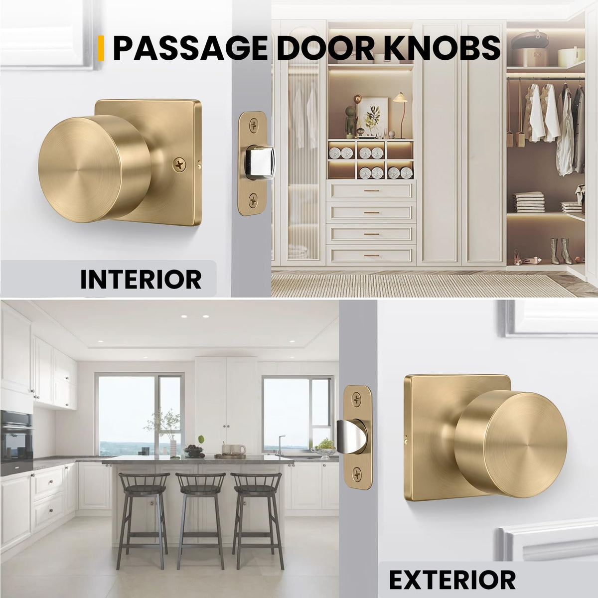 Champagne Bronze Closet Door Knobs (Champagne Bronze)