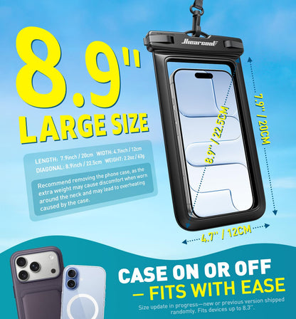 Waterproof Phone Pouch (2-Pack Black & Blue)