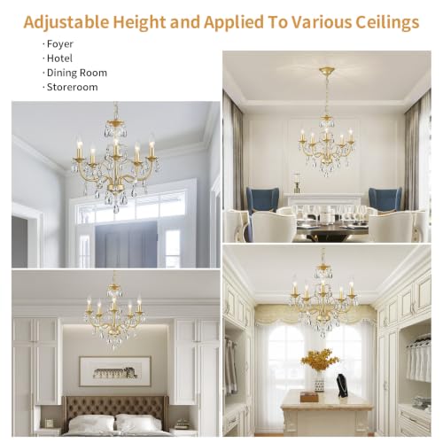 Modern Crystal Chandeliers for Dining Room Light Fixture for Bedroom Living Room Kitchen Entryway Bar Bathroom