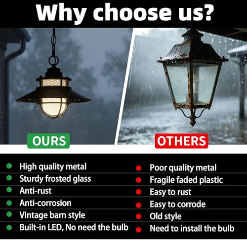 Black LED Antique Outdoor Barn Lights With Cage