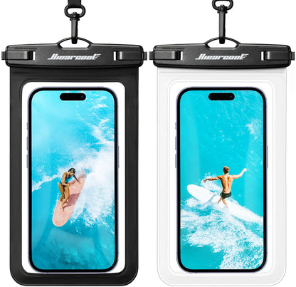Waterproof Phone Pouch (2-Pack Black & Clear)