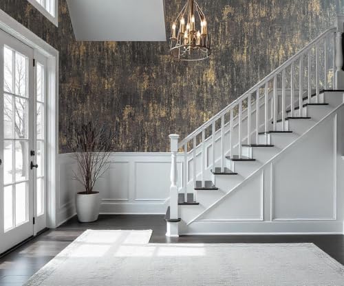 Vintage Metallic Peel and Stick Wallpaper Textured Industrial Metallic Concrete Wall Paper