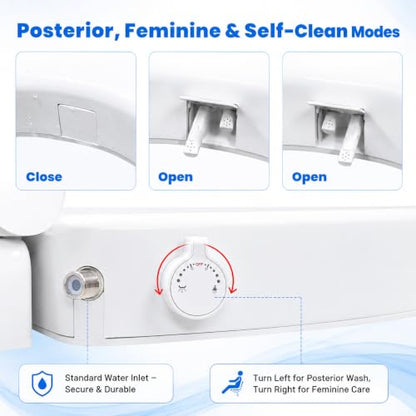 Raised Toilet Seat with Bidet for Seniors