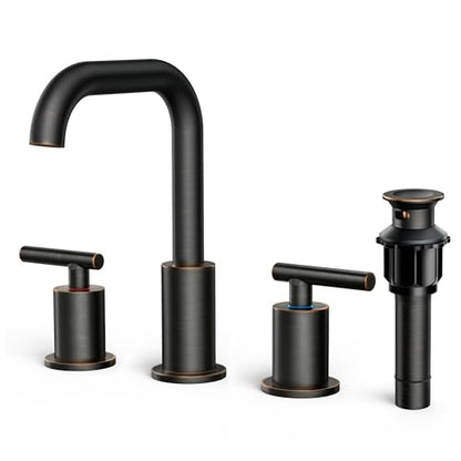 Bathroom Sink Faucet 3 Hole Widespread 8 Inch 2 Handle