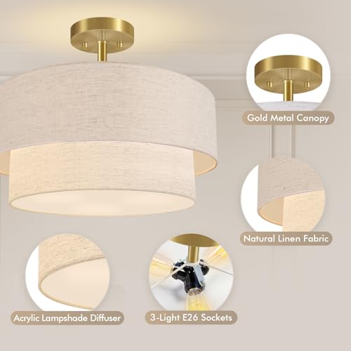 16.5'' Semi Flush Mount Ceiling Light