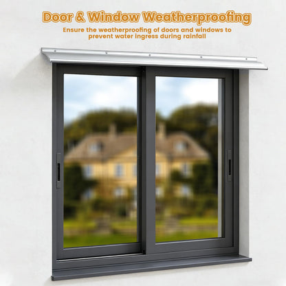 4" Extra Wide Door Rain Drip Guard (Silver / 40"L)