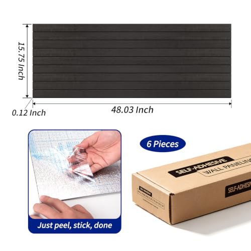 6 Pack Peel and Stick Wood Panels for Wall