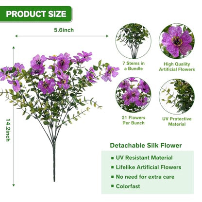 13 Bundles Artificial Flowers for Outdoors Spring Decoration (Purple / Artificial Flowers(13 Pcs))